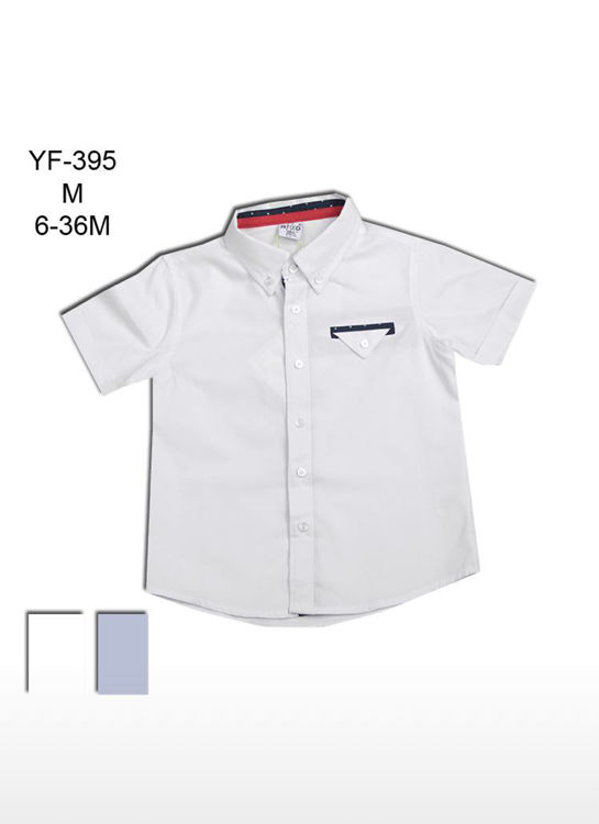 Picture of YF395 BOYS COTTON SHIRT WITH POCKET ON THE CHEST